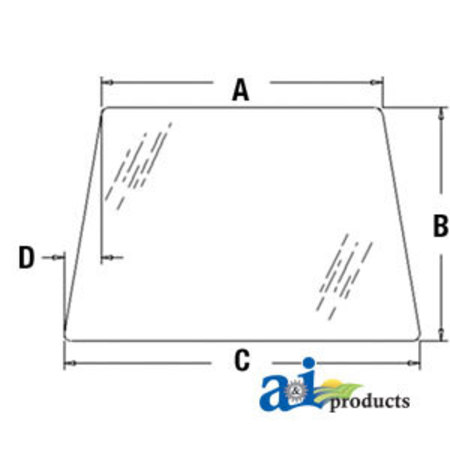 A & I PRODUCTS Glass, Windshield 55.5" x37" x2" A-CG6120
